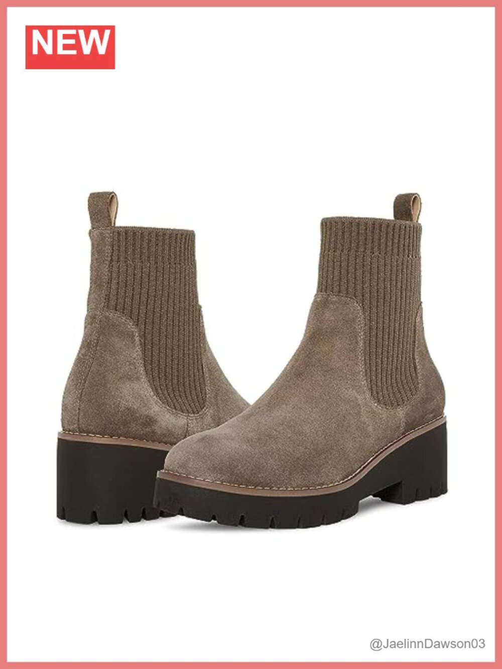 Waterproof Ankle Bootie 2.25" Block Heel Leather Suede Pull-On